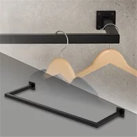 ECD Germany Kleiderstange Garderobe Wandmontage 30 x 90 cm Schwarz aus Stahl MLDesign