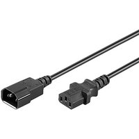 Kaltgeräteverlängerung, AC Buchse auf AC Stecker, 0,5 m, schwarz