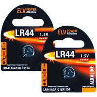 ELV Power Alkaline-Knopfzelle AG13/LR44, 2er-Pack