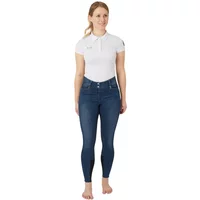 Reithose aus jeans Full Grip und hoher Bund Damen Horze Kaia Reithose aus jeans Full Grip und hoher Bund Damen Horze Kaia