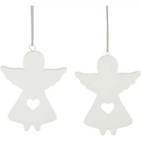HOME STORY Anhänger Engel 2er Set weiß Porzellan Maße cm H 95 Ø 8 Weihnachten Höffner