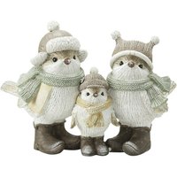 HOME STORY Wintervogelfamilie mehrfarbig Polyresin Kunstharz Maße cm B 215 H 15 Weihnachten Höffner