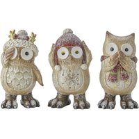 HOME STORY Dekofigur Eule 3er Set braun Polyresin Kunstharz Maße cm B 75 H 133 T 70 Weihnachten Höffner