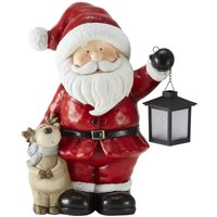 HOME STORY Deko Weihnachtsmann mit LED Laterne rot MagnesiaKunststoff Maße cm B 295 H 40 T 180 Weihnachten Höffner