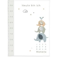 Herding Meilensteindecke Elephants mehrfarbig Synthetik Maße cm B 75 H 1 Baby Baby Textilien Babydecken Höffner