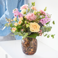 The Daydreamer | Pastel Vase Arrangement | Hand-Tied Pink Peach Lilac Cream Flowers | Delivered in Stylish Reusable Vase