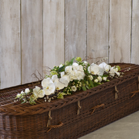 White and Green Eco-friendly Casket Tribute at Interflora Flowers White and Green Eco-friendly Casket Tribute.