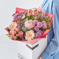 The No Lilies All Love | Pastel Flower Bouquet with Pink and Peach Blooms | Handcrafted by Local Florist | Eco-Friendly Packaging