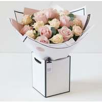 Beautifully Simple Pink Rose Bouquet | Handcrafted Elegant Pink Roses | Minimalist Floral Arrangement | Eco-Friendly Packaging | Lasts 7 Days