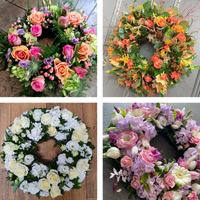 Funeral Wreath Made With The Finest Flowers | Handcrafted Circular Floral Tribute | Artisan Florist Arrangement | Symbol Of Eternal Love