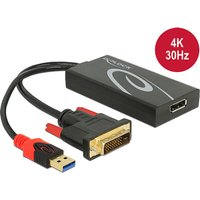 DeLOCK 0.3m, DVI 24+1 + USB-A/Displayport 20p
