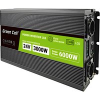 Green Cell Przetwornica napicia PowerInverter LCD 24 V 3000W/60000W Przetwornica samochodowa z wywietlaczem - czysty sinus power adapter/inverter