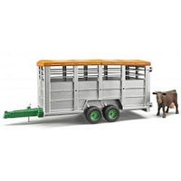 BRUDER Viehtransportanhnger mit Kuh (grau)