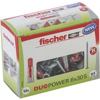 fischer DuoPower 6x30 S Dübel-Schrauben Set 6 x 30 mm, 50 Stück