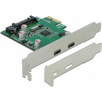 DeLOCK PCI Express x1 Card to 2 x external SuperSpeed USB (USB 3.2 Gen 1) USB Type-C™ female interface cards/adapter