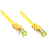 GoodConnections RJ45 Patchkabel mit Cat. 7 Rohkabel und Rastnasenschutz (), S/FTP, PiMF, halogenfrei, 500MHz, OFC, gelb, 25m,