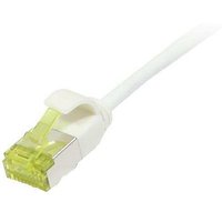Synergy21 Patchkabel RJ45, CAT6A 500Mhz, 5m, weiss, U/FTP, slimline rund d=3,8mm, TPE/LSZH(Superflex), AWG32, mit CAT7 Rohkabel,