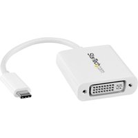 StarTech USB-C auf DVI Adapter - USB Type-C DVI Konverter fr MacBook, Chromebook, Dell XPS oder andere USB-C Gerte - Weiss