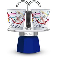 Bialetti Mini Express - Espressokocher-Set - blau + 2 Becher aus Arte Collection Kandinsky