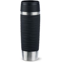 Emsa TRAVEL MUG Waves Grande Thermobecher (schwarz/edelstahl, 0,5 Liter)