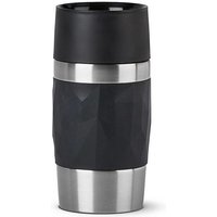Emsa TRAVEL MUG Compact Thermobecher (schwarz/edelstahl, 0,3 Liter, Drehverschluss)