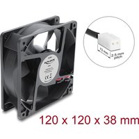 Axiallüfter 48 V DC, 120 x 120 x 38 mm mit 2 Pin Lüfteranschluss schwarz