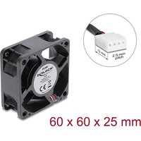 Axiallüfter 48 V DC, 60 x 60 x 25 mm mit 4 Pin PWM Lüfteranschluss schwarz
