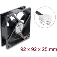 Axiallüfter 48 V DC, 92 x 92 x 25 mm mit 4 Pin PWM Lüfteranschluss schwarz