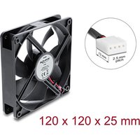 Axiallüfter 48 V DC, 120 x 120 x 25 mm mit 4 Pin PWM Lüfteranschluss schwarz