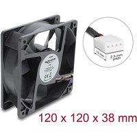 Axiallüfter 48 V DC, 120 x 120 x 38 mm mit 4 Pin PWM Lüfteranschluss schwarz