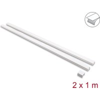 Kabelkanal selbstklebend mit Schiebedeckel 30 x 14 mm inkl. Verbindungsstück - Länge 1 m 2er Pack weiß