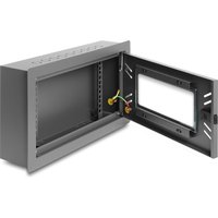12"" Netzwerkschrank / Schaltschrank mit herausnehmbarer Frontabdeckung 4 HE schwarz