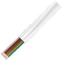 Logilink Telephone cable, flat, 6-wire, CCA, 6x 0.12 mm, white, 100 m