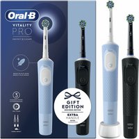 Oral-B Vitality Pro D103 Duo, Elektrische Zahnbürste (schwarz/blau, Black/Blue, inkl. 2. Handstck)