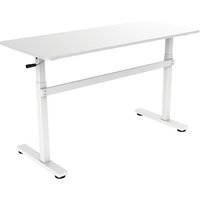 Sit-stand desk, manual, 140x60cm, white