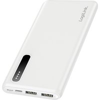 Logilink Mobile Power Bank, LiPo, 8.000 mAh, white