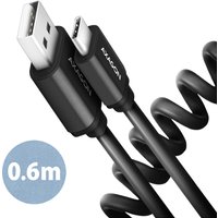 AXAGON BUCM-AM10TB Twister-Kabel, USB-C auf USB-A 2.0, schwarz - 0,6m