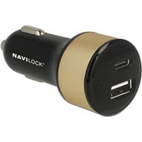 NAVILOCK Kfz Ladeadapter 1 x USB Type-C + 1 x USB Typ-A