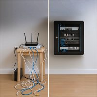 Lite 12U 530x400 Schwarz | Rack-Schrank | zur Wandmontage, Fachboden im Lieferumfang enthalten