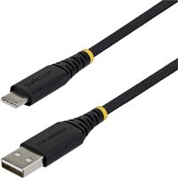 STARTECH.COM 2m 6.6ft USB-A to USB-C Fast Charging Cable 15W 3A Dual-Layer Braided Nylon/TPE Jacket Durable USB-A to Type C Charger