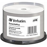 1x50 Verbatim DVD+R Double Layer 8x Speed 8,5GB thermal printable