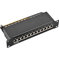 Patchpannel 10"" 12 Port Cat6A STP black LogiLink