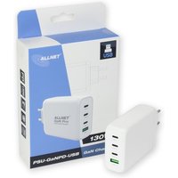 Z ALLNET Ersatznetzteil QC USB-C PD GaN Netzteil Power Supply 130 Watt 1x USB Typ-A QC 3x USB Typ-C**EU PLUG**