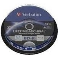 Verbatim Blu-Ray M-Disc - 10 x BD-R - 25 GB 4x - mit Tintenstrahldrucker bedruckbare Oberfläche - Spindel (43825) Verbatim Blu-Ray M-Disc - 10 x BD-R - 25 GB 4x - mit Tintenstrahldrucker bedruckbare Oberfläche - Spindel (43825)