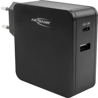 ANSMANN 254PD - Netzteil - 60 Watt - PD, QC 3.0 - 2 Ausgabeanschlussstellen (USB, USB-C) - Schwarz (1001-0096) ANSMANN 254PD - Netzteil - 60 Watt - PD, QC 3.0 - 2 Ausgabeanschlussstellen (USB, USB-C) - Schwarz (1001-0096)