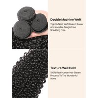 Nadula Kinky Curly Hair Weaves With 4×4 Free Part Lace Closure Pre-plucked Human Hair