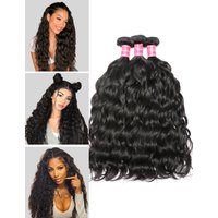 Nadula 4 Bundles Indian Water Wave Virgin Hair Weave Remy Indian Human Hair