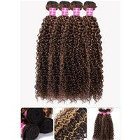 Nadula Wholesale Curly Virgin Hair 10 Bundles Deal Reddish Brown and Highlight Color