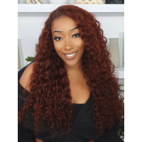 Code S100 Nadula Flash Sale Autumn Reddish Brown Color Water Wave 6x45 PreCut Lace And 13x4 Pre everything Glueless Human Hair Wigs