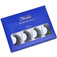 Nadula 3D Mink Eyelashes 4 Pairs Per Box Natural and Volume Makeup Eyelashes